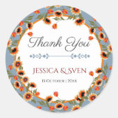 素朴フローラスカンジナビアフォークインスパイア結婚の ラウンドシール (正面)