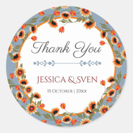 素朴フローラスカンジナビアフォークインスパイア結婚の ラウンドシール