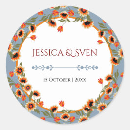 素朴フローラスカンジナビアフォークインスパイア結婚の ラウンドシール