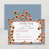 素朴フローラスカンジナビアフォークインスパイア結婚の 出欠カード (正面/裏面)