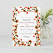 素朴フローラスカンジナビアフォークインスパイア結婚の 招待状 (スタンド正面)