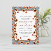 素朴フローラスカンジナビアフォークインスパイア結婚の 招待状 (スタンド正面)