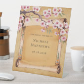 素朴フローラスクロールさくらんぼブロッサムブライダルシャワー 台座サイン (インサイチュ)