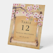 素朴フローラスクロールさくらんぼブロッサムブライダルシャワー 台座サイン (正面)