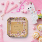 素朴フローラスクロールさくらんぼ結婚ブロッサム ペーパープレート (パーティー)