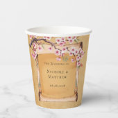 素朴フローラスクロールさくらんぼ結婚ブロッサム 紙コップ (正面)