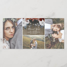 素朴フローラストリングライツウッド結婚ズ・サンキュー サンキューカード