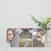 素朴フローラストリングライツウッド結婚ズ・サンキュー サンキューカード (スタンド正面)