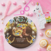 素朴フローラストリングライトを起動パーソナライズされたする ペーパープレート (パーティー)