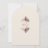 素朴フローラストリングライトモノグラム結婚アーチ 招待状 (裏面)