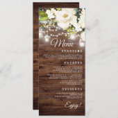 素朴フローラストリングラ結婚イトのディナーメニュー メニュー (正面/裏面)