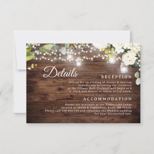 素朴フローラストリングラ結婚イトの詳細カード 招待状 (正面)