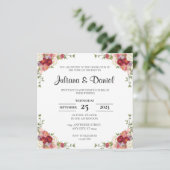 素朴フローラス結婚クエア 招待状 (スタンド正面)