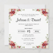 素朴フローラス結婚クエア 招待状 (正面)