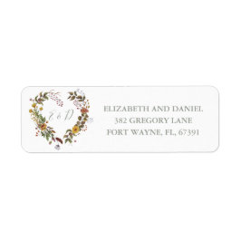 素朴フローラセージ結婚グリーン差出人住所 ラベル