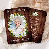 素朴フローラデイジー写真記念祈りの言葉カード