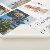 素朴フローラネイビーブルーとピーチフォトコラージュ シェルパブランケット (3/4)