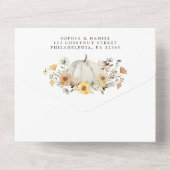 素朴フローラハーベスト秋パンプキ結婚ンのオールイン オールインワン招待状 (裏面)