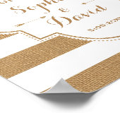 素朴フローラバストライプラップ結婚の歓迎サイン ポスター (角)