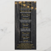 素朴フローラバーガンディ納屋の木婚式プログラム プログラム (裏面)