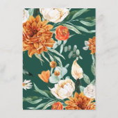 素朴フローラバーントオレンジ秋の結婚式披露宴 エンクロージャーカード (裏面)