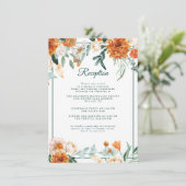 素朴フローラバーントオレンジ秋の結婚式披露宴 エンクロージャーカード (スタンド正面)