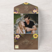 素朴フローラバ結婚ンウッド オールインワン招待状 (外側)