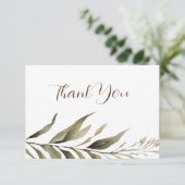 素朴フローラパンパ結婚ス サンキューカード (スタンド正面)