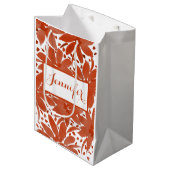 素朴フローラパーソナライズされたデザインインRust抱き枕 ミディアムペーパーバッグ (正面アングル)