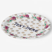 素朴フローラパーティー紙プレート ペーパープレート (アングル)