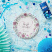 素朴フローラピンクとホワイトウォーター結婚カラー ペーパープレート (パーティー)