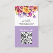 素朴フローラファームブート結婚の詳細情報カード 名刺 (裏面)