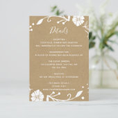 素朴フローラフェイククラフト結婚詳細 エンクロージャーカード (スタンド正面)