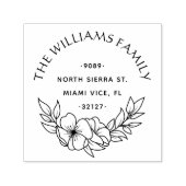 素朴フローラフエレガントァミリ差出人住所 セルフインキングスタンプ (デザイン)