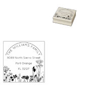 素朴フローラフモダンァミリ差出人住所 ラバースタンプ (押印)