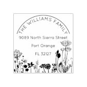 素朴フローラフモダンァミリ差出人住所 ラバースタンプ (インプリント)