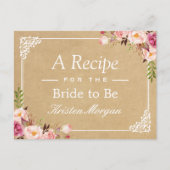 素朴フローラフレームクラフトブライダルシャワーレシピ ポストカード (正面)