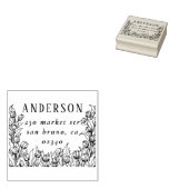 素朴フローラフレームファミリ名と差出人住所 ラバースタンプ (押印)