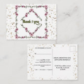 素朴フローラフレームモダンパターンスクリプト エンクロージャーカード (正面/裏面)