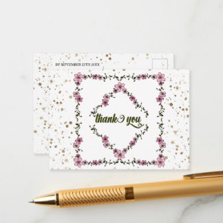 素朴フローラフレームモダンパターンスクリプト エンクロージャーカード