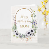 素朴フローラフレーム金ゴールド型母の日 カード (黄色い花)