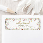 素朴フローラブックブライダルシャワー差出人住所 ラベル (インサイチュ)