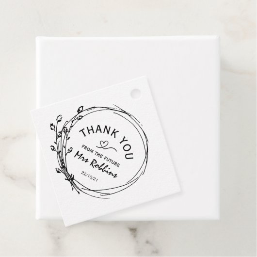 素朴フローラブライダルシャワーありがとう フェイバータグ (インサイチュ)