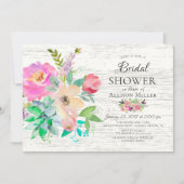 素朴フローラブライダルシャワー招待状 招待状 (正面)