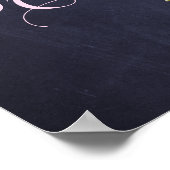 素朴フローラブライダルシャワー海軍ウェルカムサイン ポスター (角)