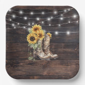 素朴フローラブライダルシャワー紙プレート ペーパープレート (正面)