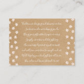 素朴フローラブライダルシャワー表示カード及びラベル エンクロージャーカード (裏面)