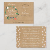 素朴フローラブライダルシャワー表示カード及びラベル エンクロージャーカード (正面/裏面)