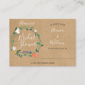 素朴フローラブライダルシャワー表示カード及びラベル エンクロージャーカード (正面)