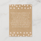 素朴フローラブライダルシャワー表示カード及びラベル エンクロージャーカード (裏面)